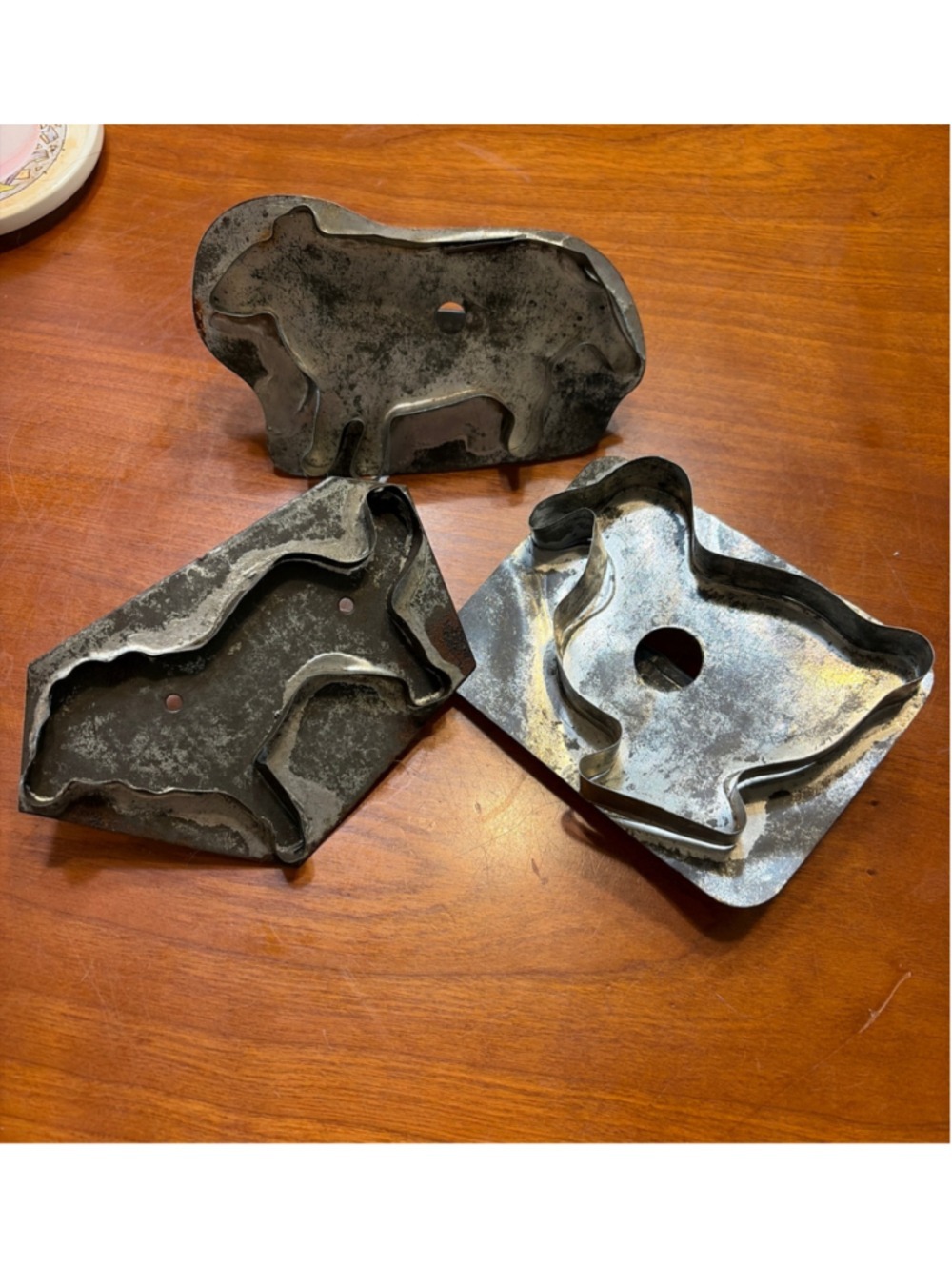 Vintage Farm Animal Cookie Cutter Set Steel Metal Pig Duck Horse Primitive